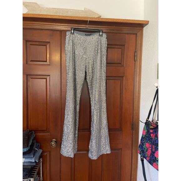 PRETTYLITTLETHING Pants - PRETRYLITTLETHINGS SEQUIN FLARE TROUSER SIZE 14